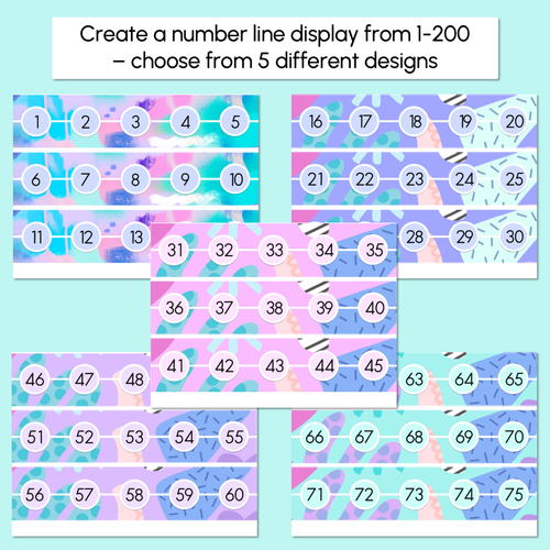 Resource preview 2 for NUMBER LINE DISPLAY- The Wonderland Collection