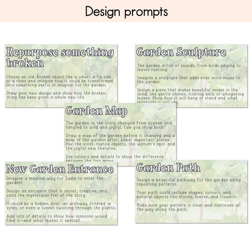 Resource preview 3 for The Garden of Broken Things Writing, Maths & Design Prompt Editable Slides - Book Week 2025