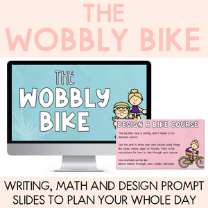 The Wobbly Bike Writing, Maths & Design Prompt Editable Slides - Book Week 2025