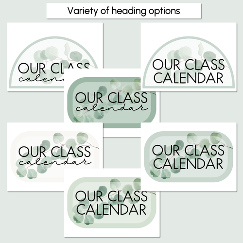 Resource preview 5 for Calendar & Weather Display - The Eucalyptus Edit - Eucalyptus Classroom Decor
