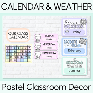 PASTEL CLASSROOM DECOR Calendar and Weather Display