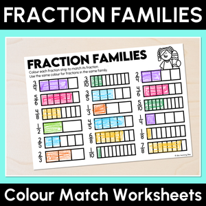 Fraction Families - Colour Match - Fractions Worksheets