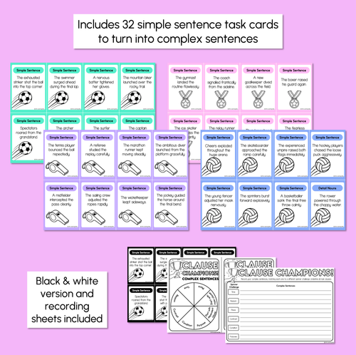 Resource preview 4 for Subordinating Conjunctions & Clauses - Complex Sentences Game