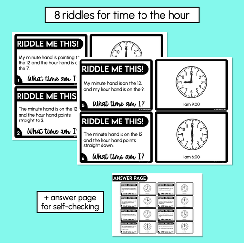 Resource preview 2 for Time Riddles – O’Clock