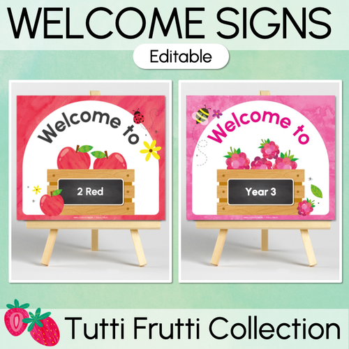 Resource preview 1 for Welcome to our Class Editable Signs - The Tutti Frutti Collection - Colourful Classroom Decor