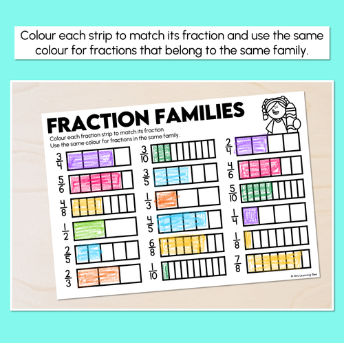 Resource preview 2 for Fraction Families - Colour Match - Fractions Worksheets