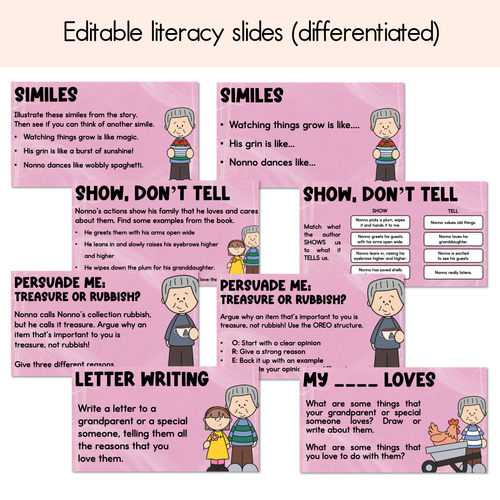 Resource preview 2 for My Nonno Loves Editable Slides - Differentiated Writing, Maths and Design Prompts - Book Week 2026