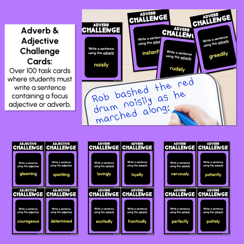 Resource preview 4 for Descriptive Language Task Cards - Level Up the Sentence - VCOP Aligned