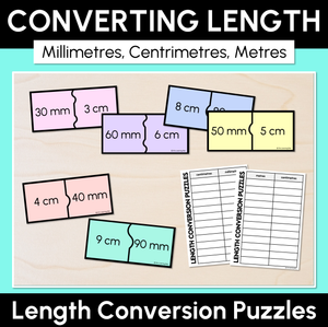 Converting Length - Millimetres, Centimetres and Metres Conversion Puzzles