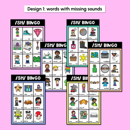 Resource preview 2 for SH SOUND BINGO - Ways to spell the /sh/ phoneme