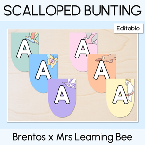 EDITABLE SCALLOPED BUNTING - Alphabet & Numbers - The Brentos Collection