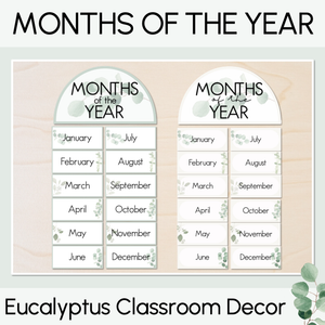Months of the Year Display - The Eucalyptus Edit - Eucalyptus Classroom Decor