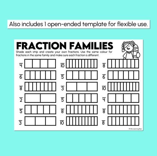 Resource preview 4 for Fraction Families - Colour Match - Fractions Worksheets
