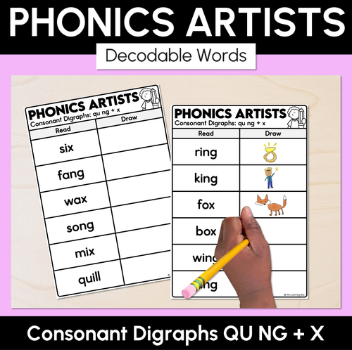 Resource preview 6 for Phonics Artists - Consonant Digraphs Decodable Words & Sentences Complete Bundle