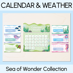 Calendar & Weather Display - The Sea of Wonder Collection - Calming Classroom Decor