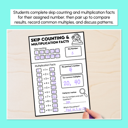 Resource preview 2 for Skip Counting & Multiplication Facts - Multiplication Activity