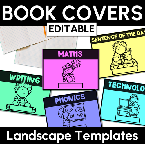 Resource preview 2 for Editable Book Covers - LANDSCAPE & PORTRAIT 