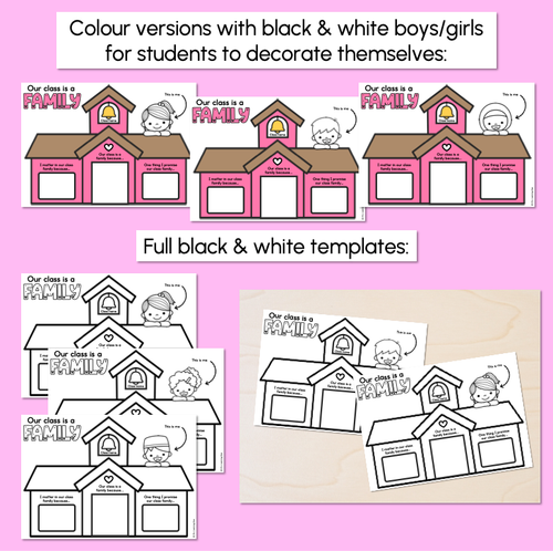 Resource preview 5 for Our Class Is A Family - Back to School Templates