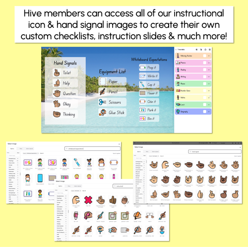 Resource preview 5 for Hand Signals - Editable Rainbow Templates - Instructional Signs