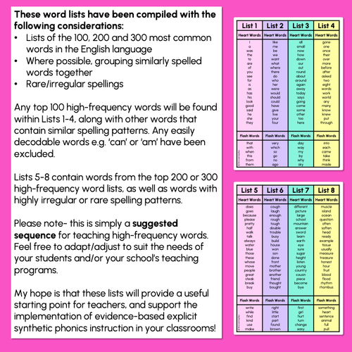 Resource preview 5 for Heart Word Flash Cards