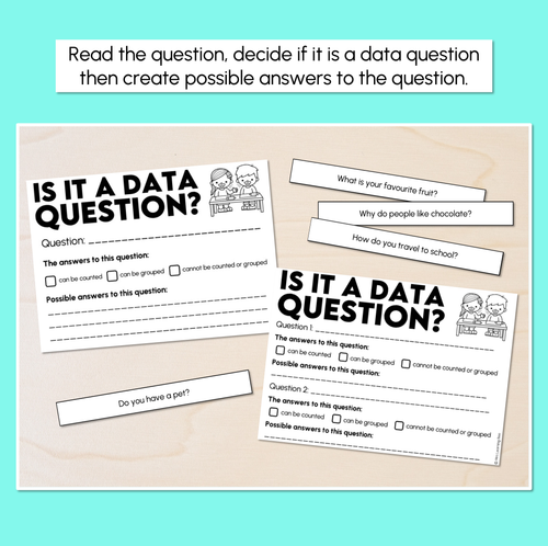 Resource preview 2 for Identifying Data Questions - Recording Sheets