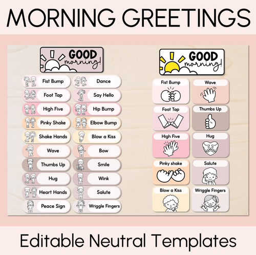 Resource preview 1 for Morning Greetings - Editable Neutral Templates