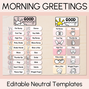Morning Greetings - Editable Neutral Templates