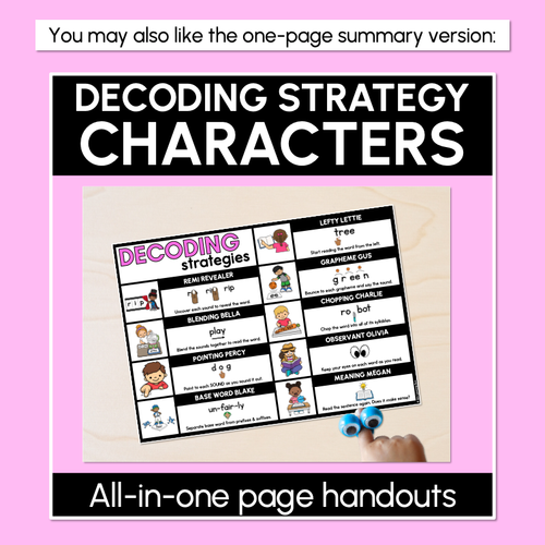 Resource preview 5 for Research-Based Reading Strategy Character Posters - Decoding Strategies