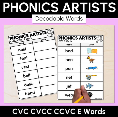 Resource preview 4 for Phonics Artists - CVC CVCC CCVC Decodable Words Activity Bundle