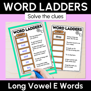 Word Ladders - Find the Clue - Long Vowel E Words