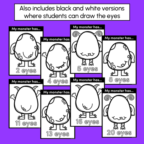 Resource preview 5 for Monster Eyes Counting Activity - Numbers 1 to 20