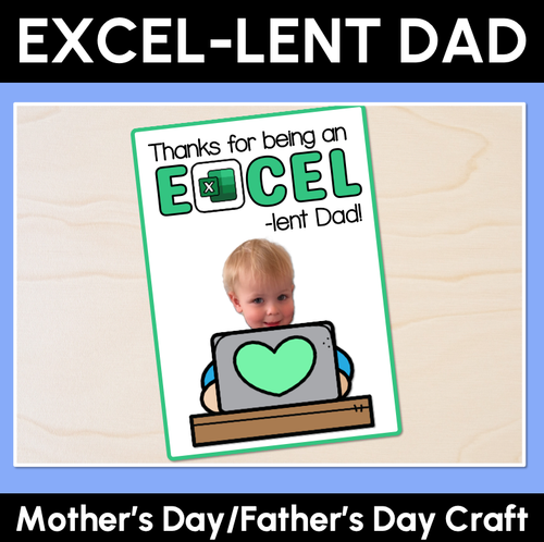 Resource preview 1 for EXCEL-lent Dad (or Mum) - Pun Craft for Mother's Day or Father's Day