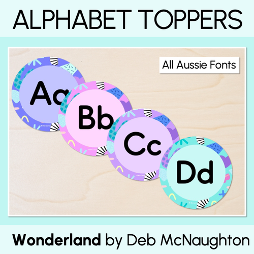 Alphabet Toppers - The Wonderland Collection - Mrs Learning Bee