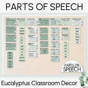 Parts of Speech Posters - The Eucalyptus Edit - Eucalyptus Classroom Decor