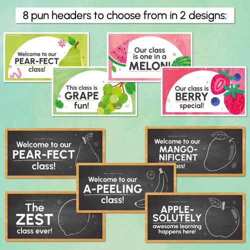 Resource preview 5 for Fruit Pun Door Displays - The Tutti Frutti Collection - Colourful Classroom Decor