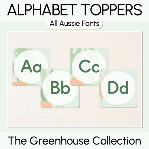 Resource preview 1 for Alphabet Toppers - The Greenhouse Collection - Natural Classroom Decor
