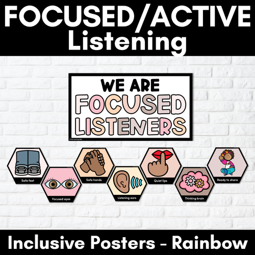 Resource preview 1 for Focused/Active Listening Posters - Inclusive Display - Neutral