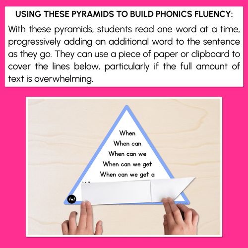 Resource preview 3 for CONSONANT PHONEME W WORDS - Decodable Sentence Pyramids - Phonics Fluency