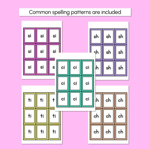 Resource preview 4 for SH SOUND BINGO - Ways to spell the /sh/ phoneme