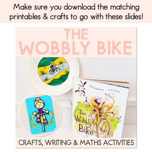 Resource preview 5 for The Wobbly Bike Writing, Maths & Design Prompt Editable Slides - Book Week 2025