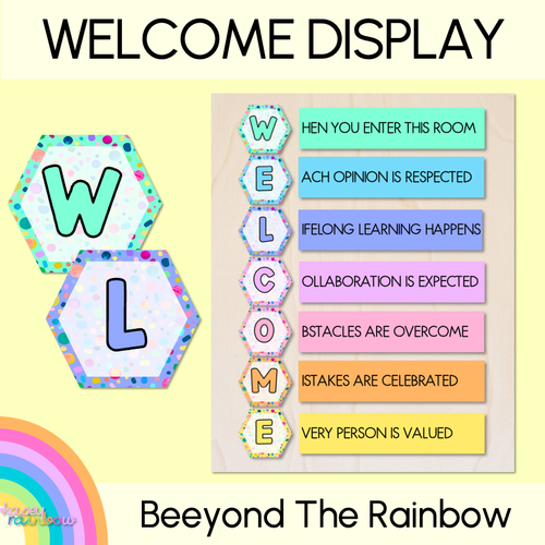 Resource preview 1 for Welcome Acrostic Door Display- The Kasey Rainbow Collection