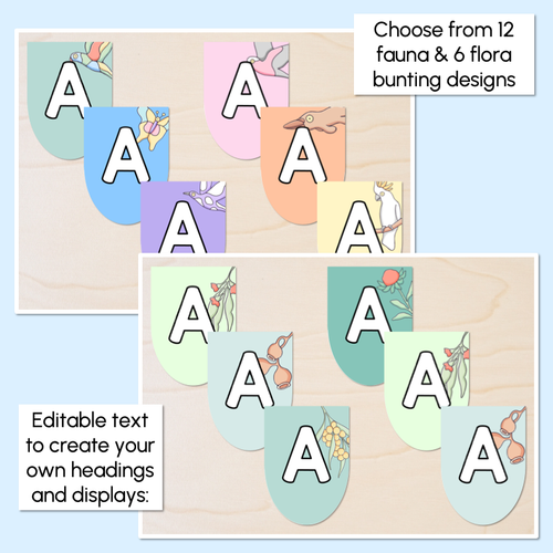 Resource preview 2 for Editable Scalloped Bunting - Alphabet & Numbers - The Brentos Collection