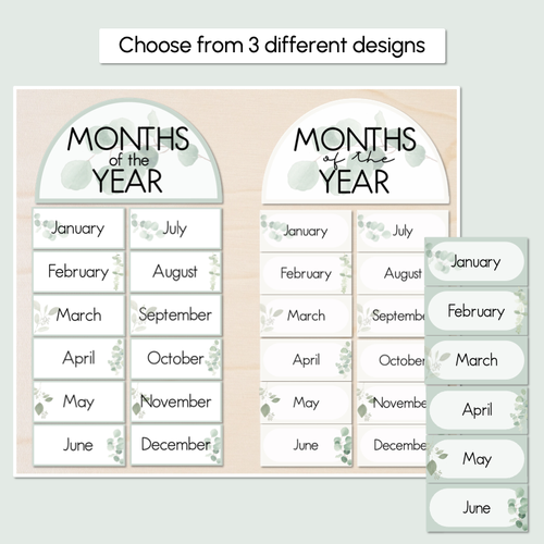 Resource preview 2 for Months of the Year Display - The Eucalyptus Edit - Eucalyptus Classroom Decor