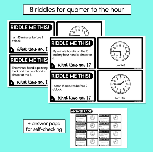 Resource preview 2 for Time Riddles – Quarter To