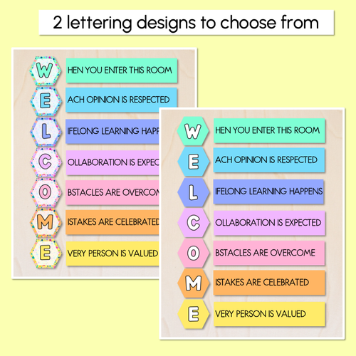 Resource preview 2 for Welcome Acrostic Door Display- The Kasey Rainbow Collection