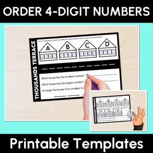 Thousands Terrace - Order 4-Digit Numbers - Printable Templates