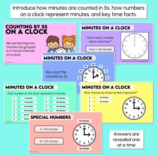 Resource preview 2 for Counting by 5s on a Clock - Digital Slides
