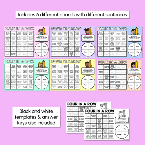 Resource preview 3 for Adverbial Phrase - Four in a Row