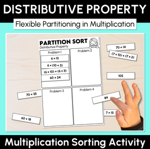 Distributive Property (Flexible Partitioning in Multiplication) - Multiplication Sorting Activity