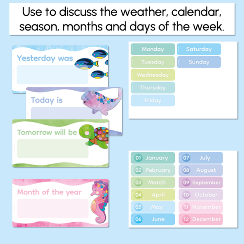 Resource preview 3 for Calendar & Weather Display - The Sea of Wonder Collection - Calming Classroom Decor